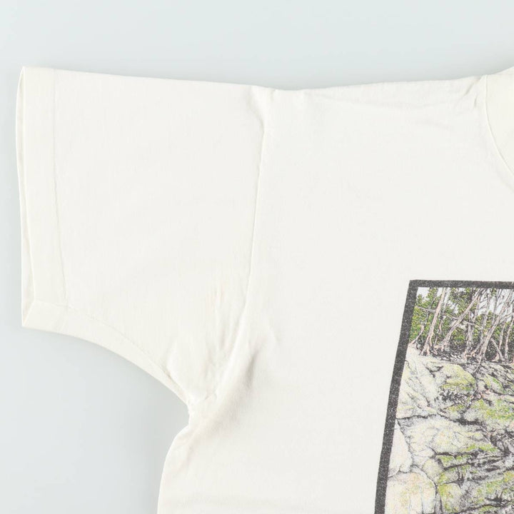 90'S Fruit of the Loom printed T-shirt, made in the USA, men's XL size, vintage cotton white type Vintage Second Hand