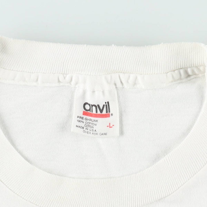 90'S Anvil Solar Power Print T-Shirt, Made in USA, Men's Size L (Equivalent), Vintage cotton white type Vintage Second Hand