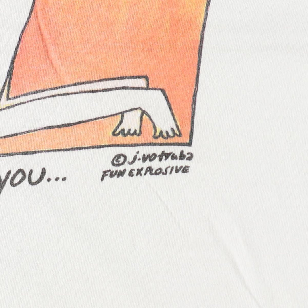 90'S D&D print T-shirt, men's size M (approx.) cotton white type Vintage Second Hand