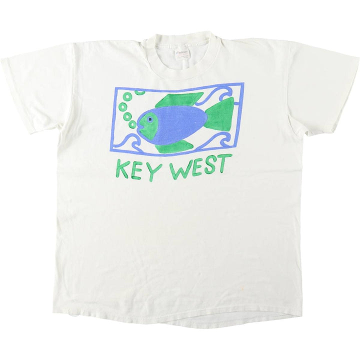 90'S STEDMAN Super HI CRU Print T-Shirt, Men's XL equivalent, Vintage cotton white type Vintage Second Hand