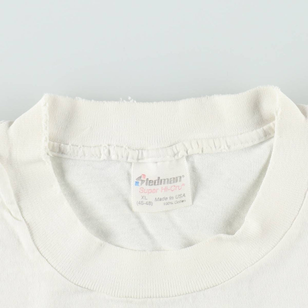 90'S STEDMAN Super HI CRU Print T-Shirt, Men's XL equivalent, Vintage cotton white type Vintage Second Hand
