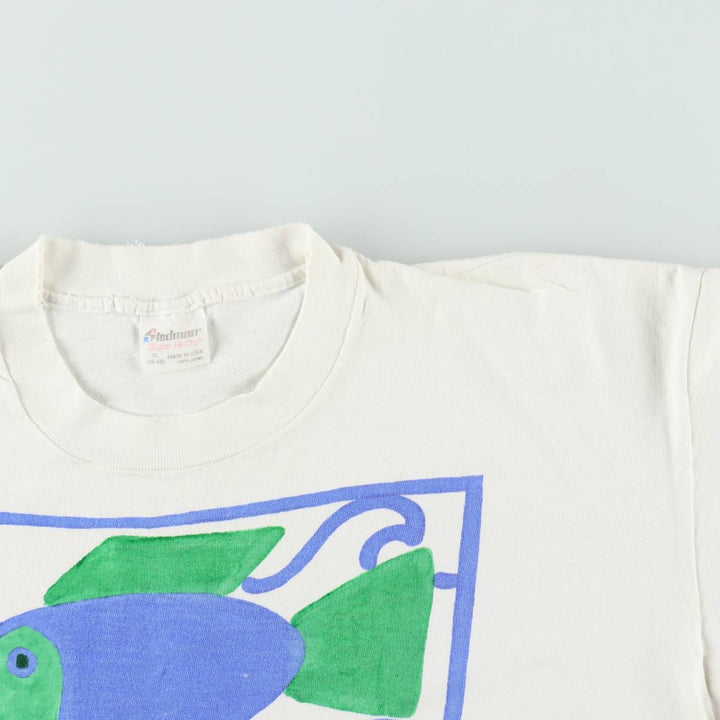 90'S STEDMAN Super HI CRU Print T-Shirt, Men's XL equivalent, Vintage cotton white type Vintage Second Hand