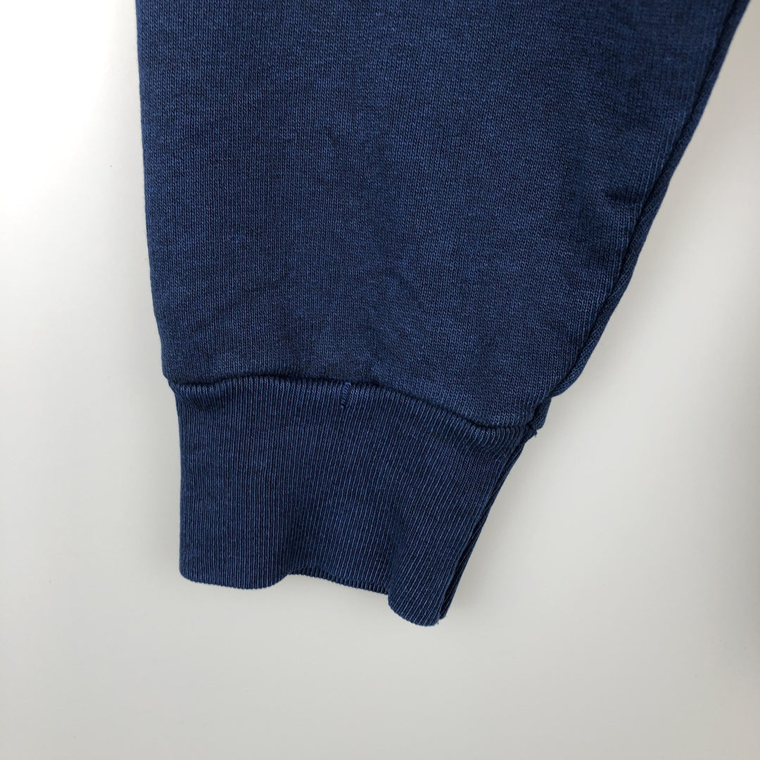 80'S Textile Prints College Sweatshirt, Made in USA, Men's Size S (Equivalent), Vintage polyester navy blue type Vintage Second Hand