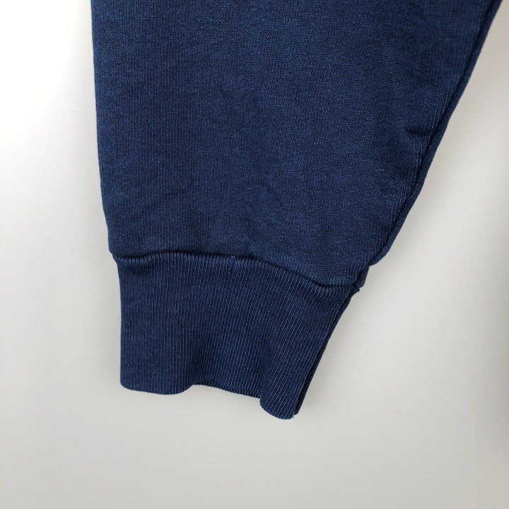 80'S Textile Prints College Sweatshirt, Made in USA, Men's Size S (Equivalent), Vintage polyester navy blue type Vintage Second Hand