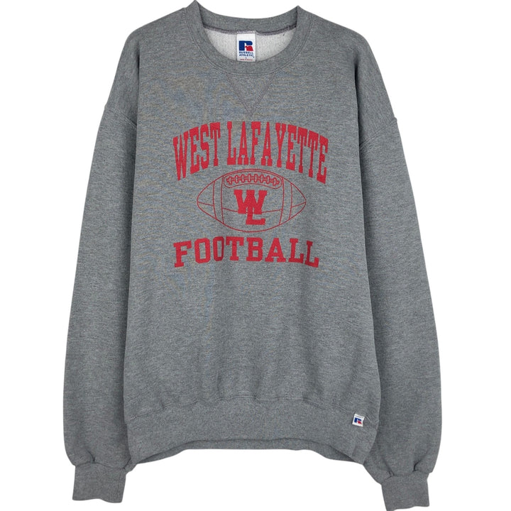 90'S Russell Triple Print College Sweatshirt, Men's Size L (Equivalent), Vintage polyester gray type Vintage Second Hand