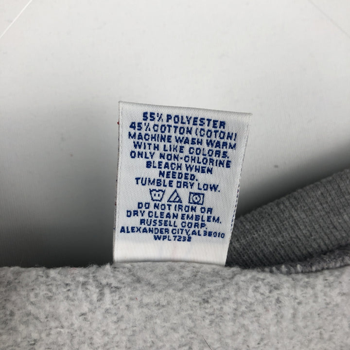 90'S Russell Triple Print College Sweatshirt, Men's Size L (Equivalent), Vintage polyester gray type Vintage Second Hand