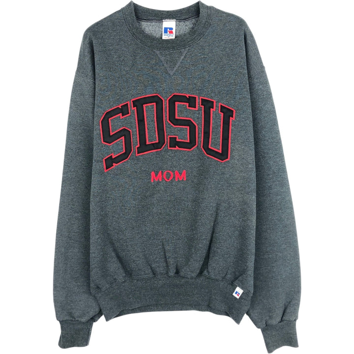 90'S Russell College Sweatshirt, Men's M Size Vintage cotton Charcoal Vintage Second Hand