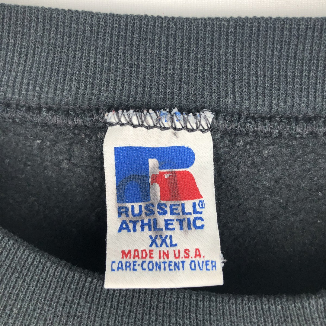 90'S Russell Milwaukee Mustangs Print Sweatshirt, Made in USA, Men's XXL equivalent. cotton black type Vintage Second Hand