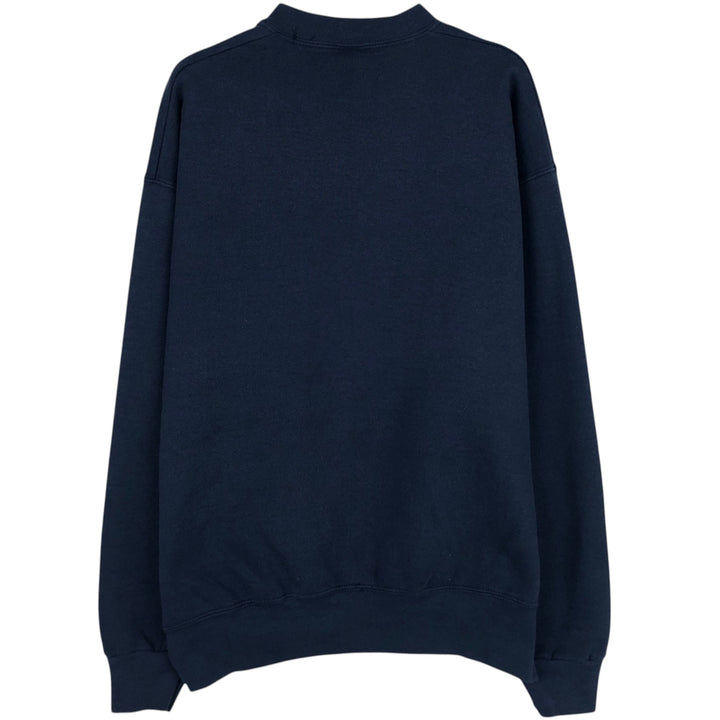 90'S Fruit of the Loom printed sweatshirt, made in the USA, men's size L, vintage cotton navy blue type Vintage Second Hand