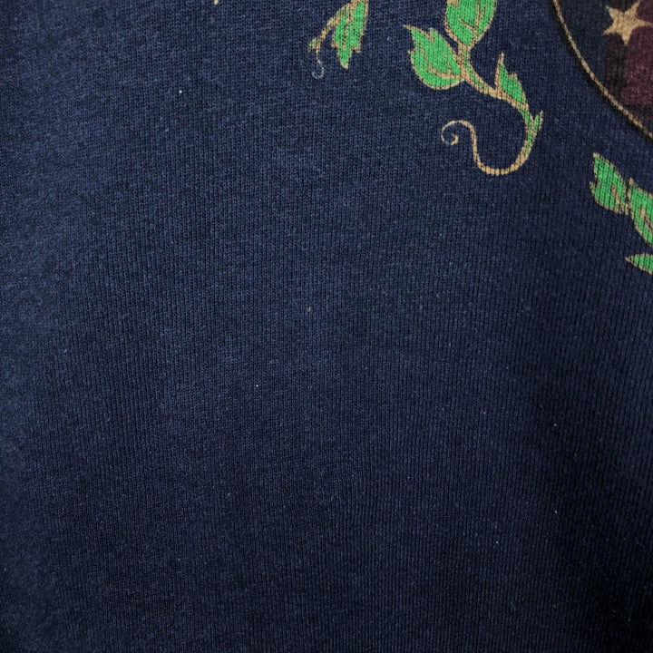 90'S Fruit of the Loom printed sweatshirt, made in the USA, men's size L, vintage cotton navy blue type Vintage Second Hand