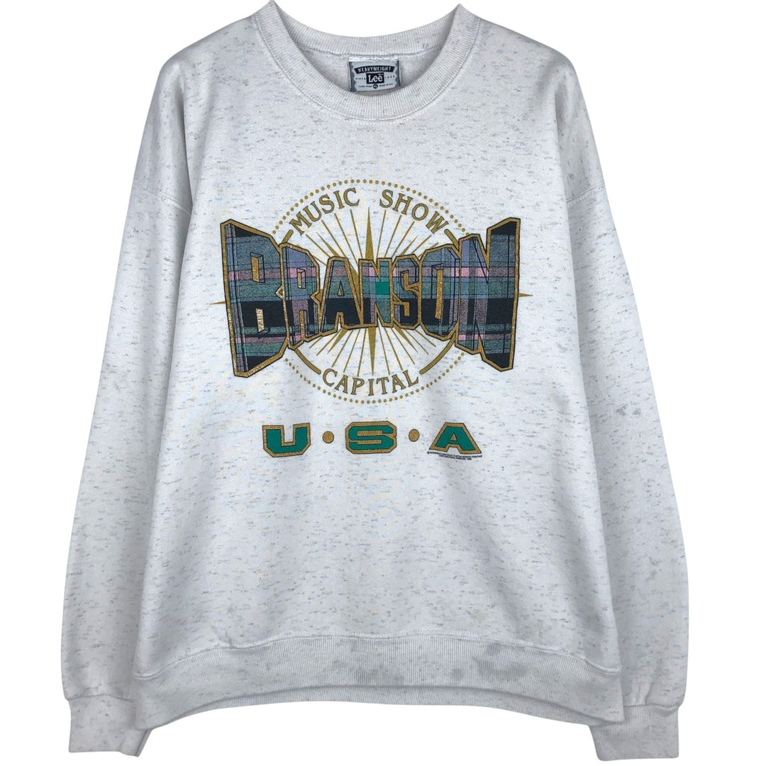 Vintage 90'S Lee printed sweatshirt, made in the USA, men's size XL cotton gray type Vintage Second Hand