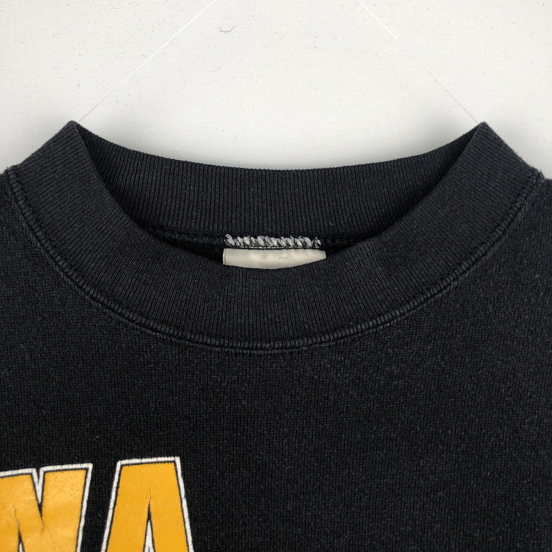 90'S Tultex University of Iowa Eagle Pattern College Character Sweatshirt, Made in USA, Men's XL (approx.) cotton black type Vintage Second Hand