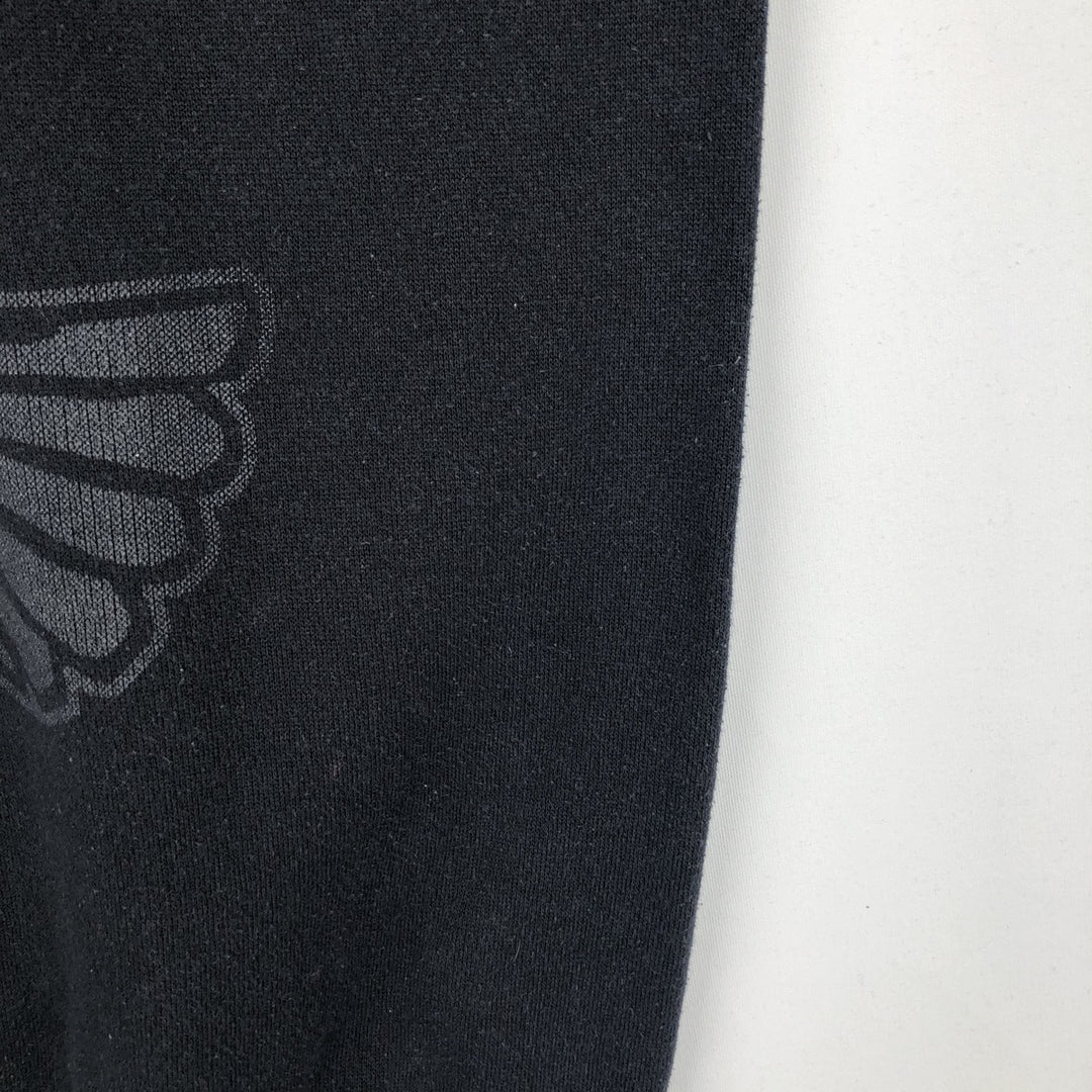 90'S Tultex University of Iowa Eagle Pattern College Character Sweatshirt, Made in USA, Men's XL (approx.) cotton black type Vintage Second Hand