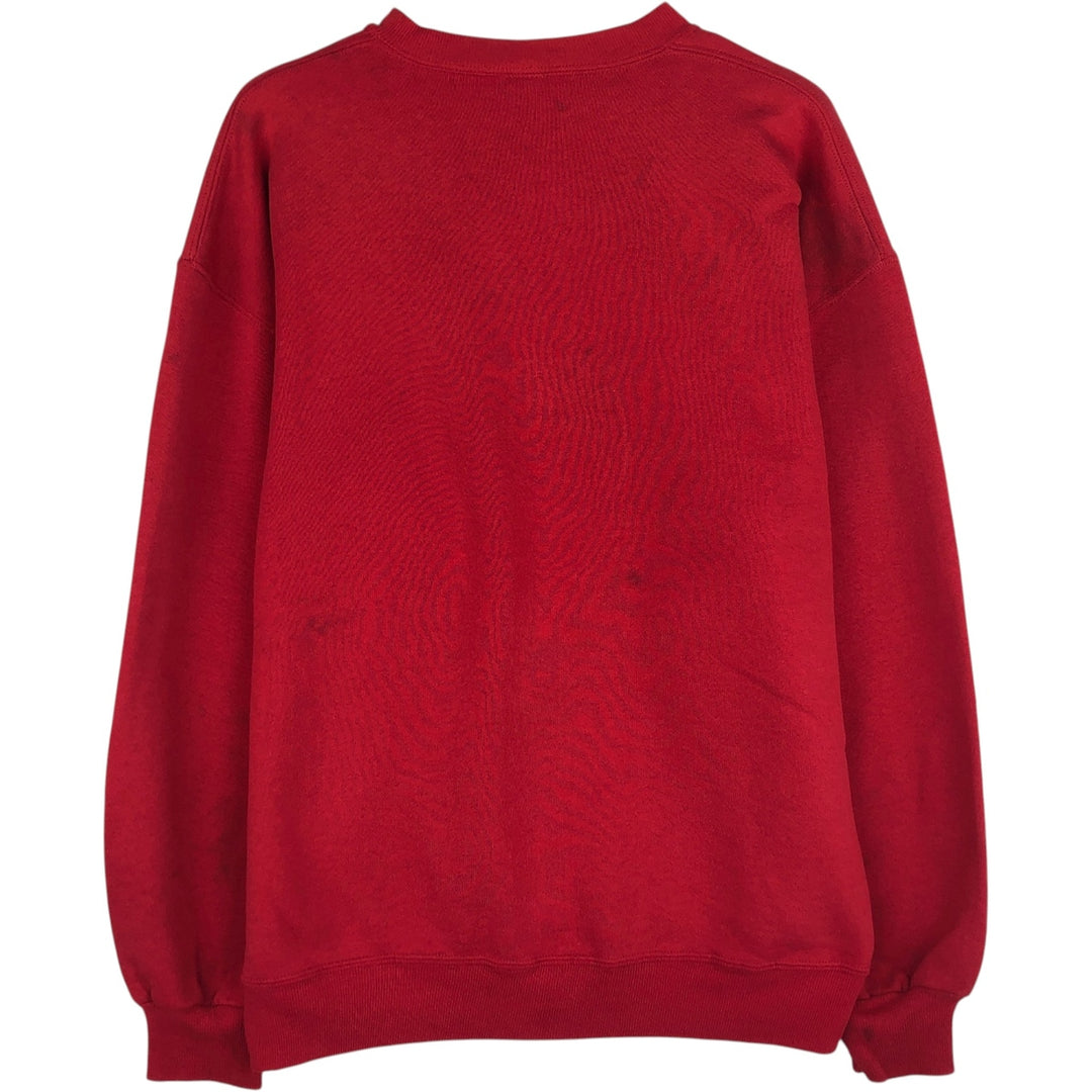 80s-90'S Jerzees College Sweatshirt, Made in USA, Men's Size L, Vintage cotton red type Vintage Second Hand