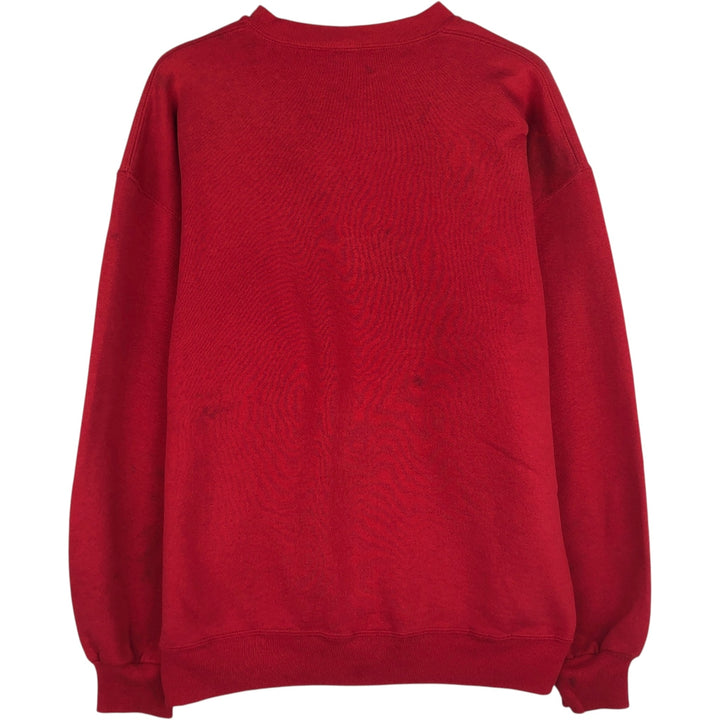 80s-90'S Jerzees College Sweatshirt, Made in USA, Men's Size L, Vintage cotton red type Vintage Second Hand