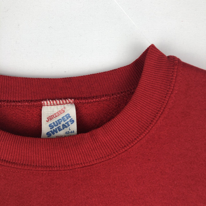 80s-90'S Jerzees College Sweatshirt, Made in USA, Men's Size L, Vintage cotton red type Vintage Second Hand