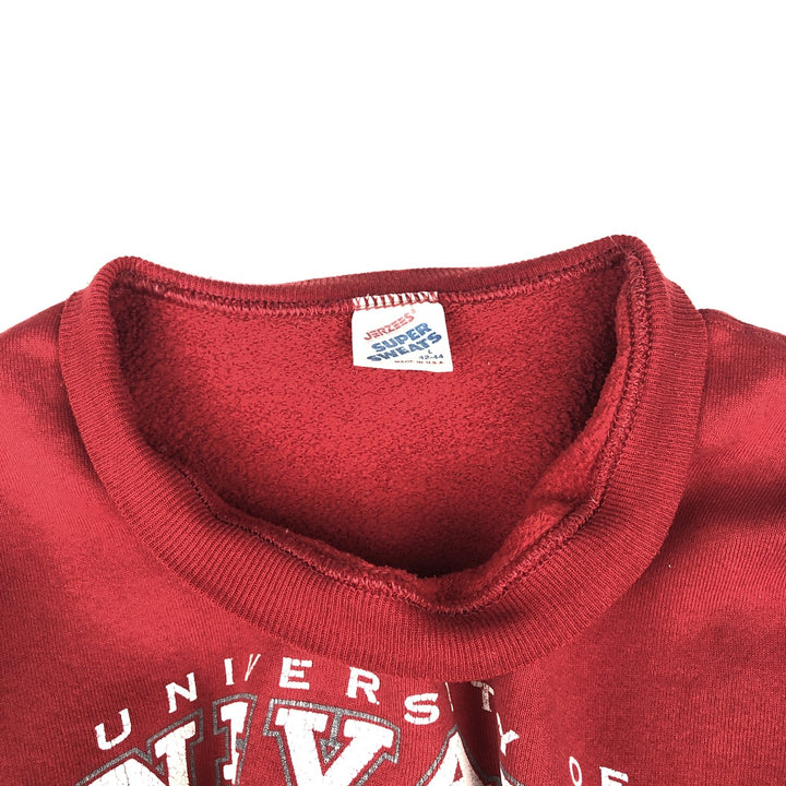 80s-90'S Jerzees College Sweatshirt, Made in USA, Men's Size L, Vintage cotton red type Vintage Second Hand
