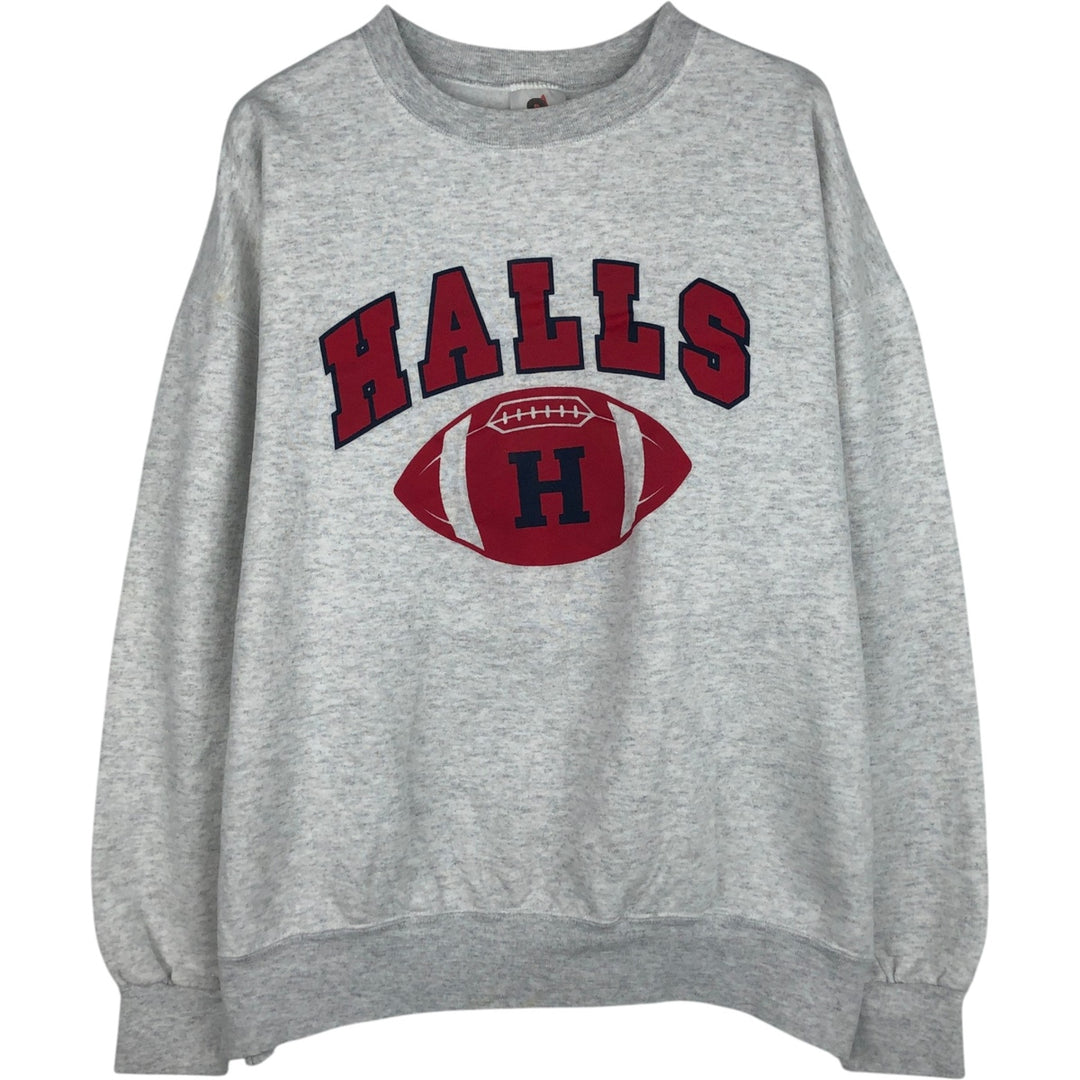 90'S Riddell College Sweatshirt, Made in USA, Men's XL equivalent, Vintage cotton gray type Vintage Second Hand