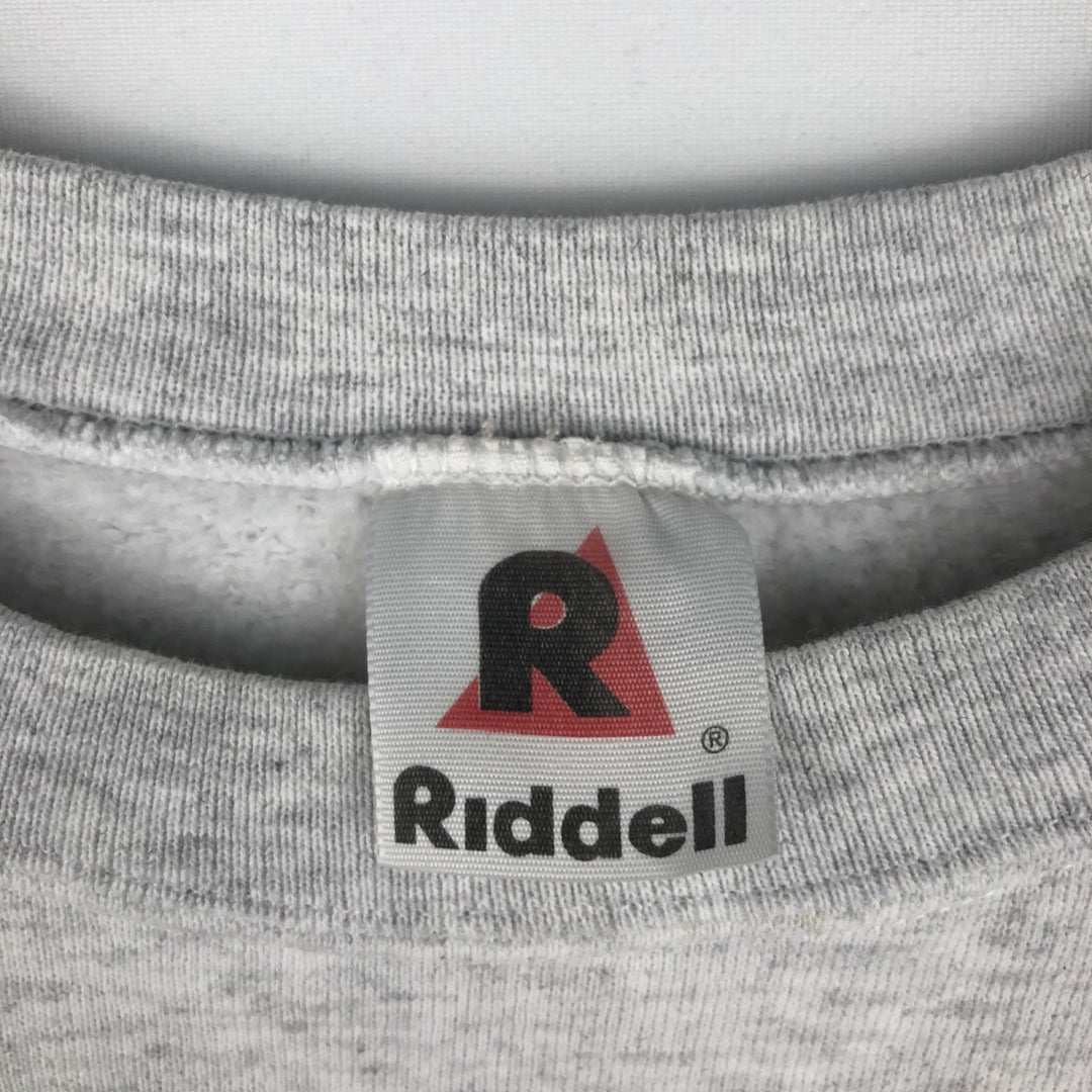 90'S Riddell College Sweatshirt, Made in USA, Men's XL equivalent, Vintage cotton gray type Vintage Second Hand