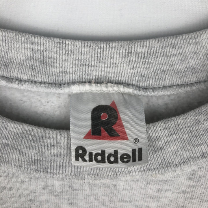 90'S Riddell College Sweatshirt, Made in USA, Men's XL equivalent, Vintage cotton gray type Vintage Second Hand