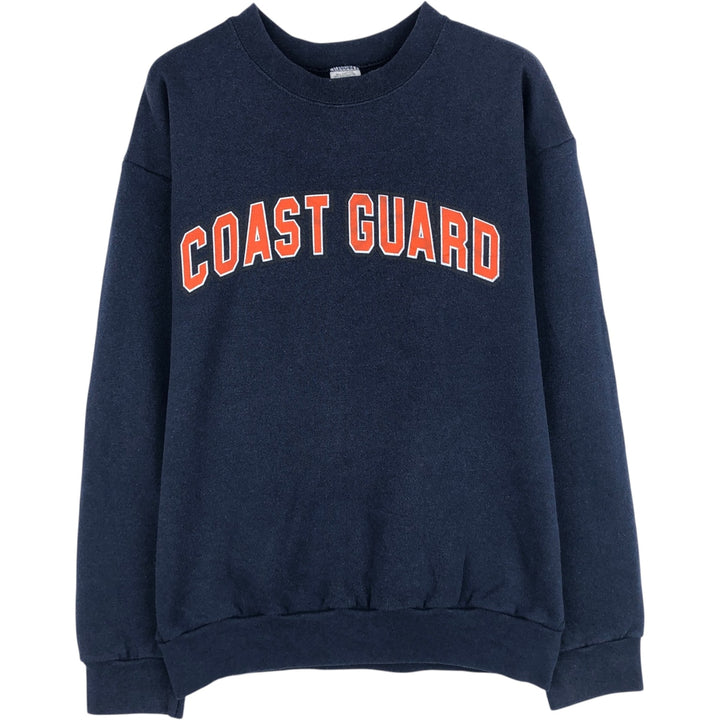 CAMPBELLSVILLE APPAREL COMPANY US Coast Guard Military Print Sweatshirt, Made in USA, Men's Size M (approx.) cotton navy blue type Vintage Second Hand