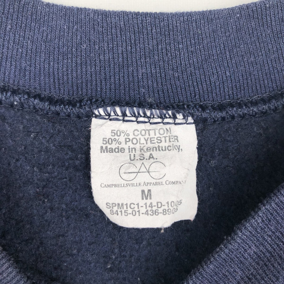 CAMPBELLSVILLE APPAREL COMPANY US Coast Guard Military Print Sweatshirt, Made in USA, Men's Size M (approx.) cotton navy blue type Vintage Second Hand