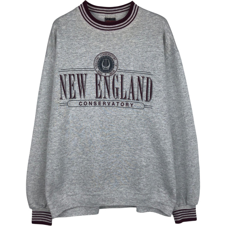 90'S ONEITA Triple Print College Sweatshirt, Made in USA, Men's XL (approx.) Vintage polyester gray type Vintage Second Hand