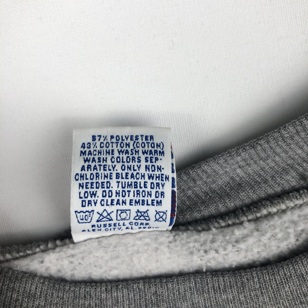 90'S Russell triple print college sweatshirt, made in the USA, men's size L, vintage polyester gray type Vintage Second Hand