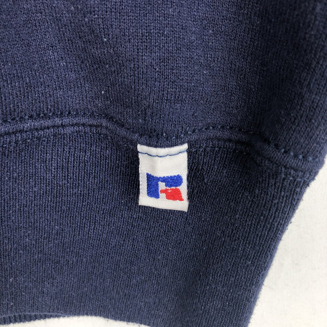 90'S Russell College Sweatshirt, Made in USA, Men's L, Vintage cotton navy blue type Vintage Second Hand