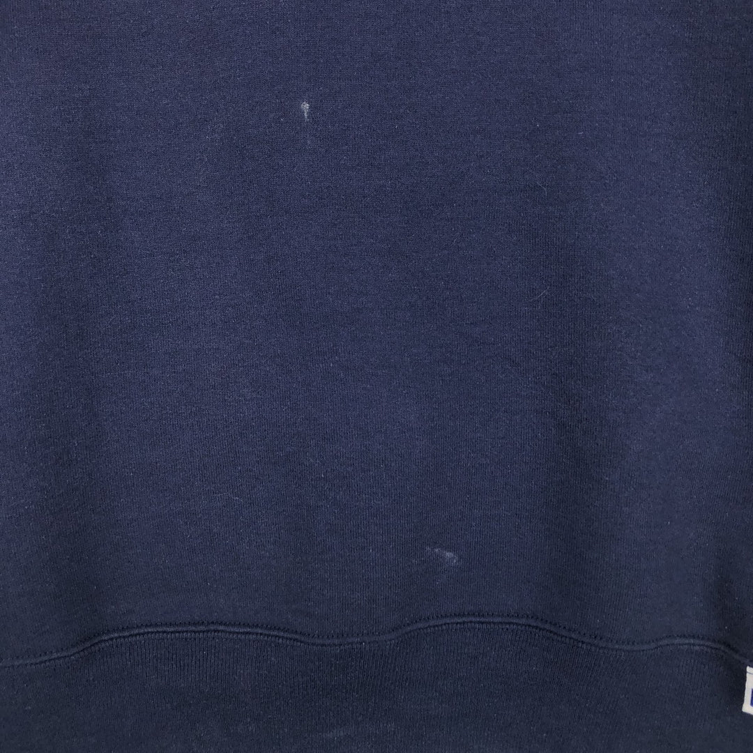 90'S Russell College Sweatshirt, Made in USA, Men's L, Vintage cotton navy blue type Vintage Second Hand