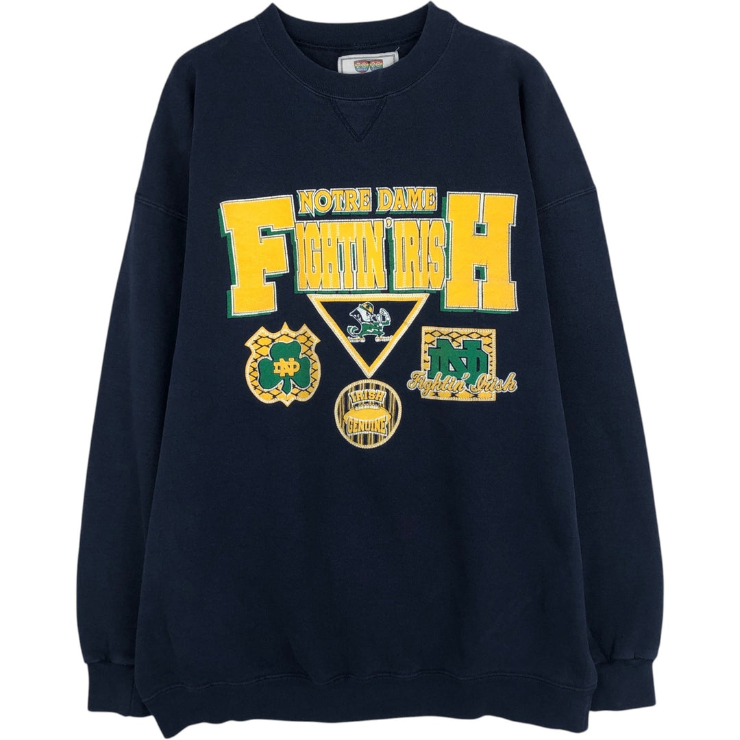 90s-2020 HVYWT Notre Dame University Fighting Irish College Sweatshirt (Men's XL equivalent) cotton navy blue type Vintage Second Hand