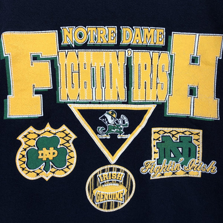 90s-2020 HVYWT Notre Dame University Fighting Irish College Sweatshirt (Men's XL equivalent) cotton navy blue type Vintage Second Hand