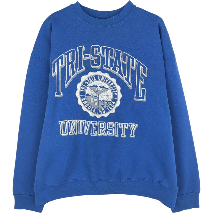 80'S ARTEX Triple Print College Sweatshirt, Made in USA, Men's XL (approx.) Vintage cotton blue type Vintage Second Hand