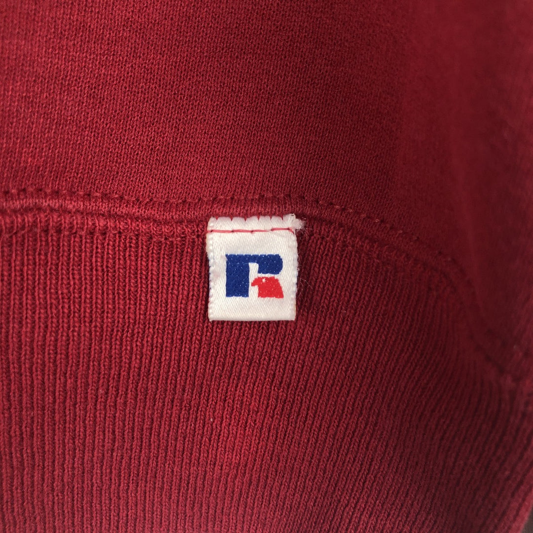90'S Russell College Sweatshirt, Made in USA, Men's L, Vintage cotton red type Vintage Second Hand