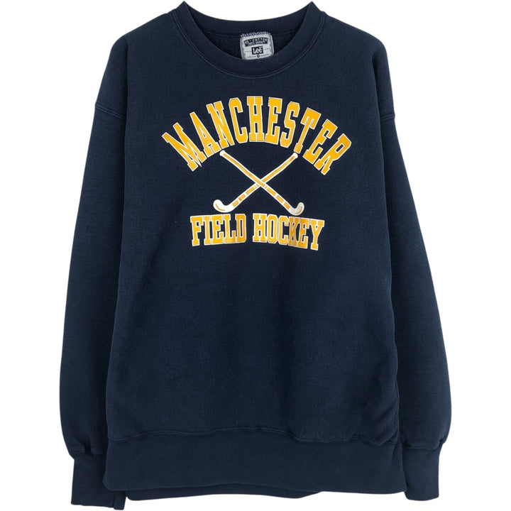90'S Lee 95 Cotton Triple Print College Sweatshirt, Made in USA, Men's XXL equivalent, Vintage cotton navy blue type Vintage Second Hand