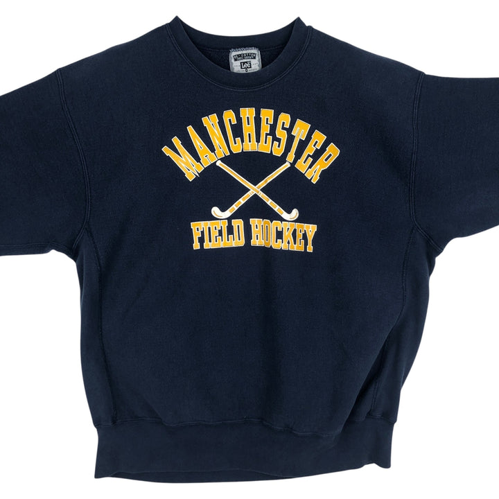 90'S Lee 95 Cotton Triple Print College Sweatshirt, Made in USA, Men's XXL equivalent, Vintage cotton navy blue type Vintage Second Hand