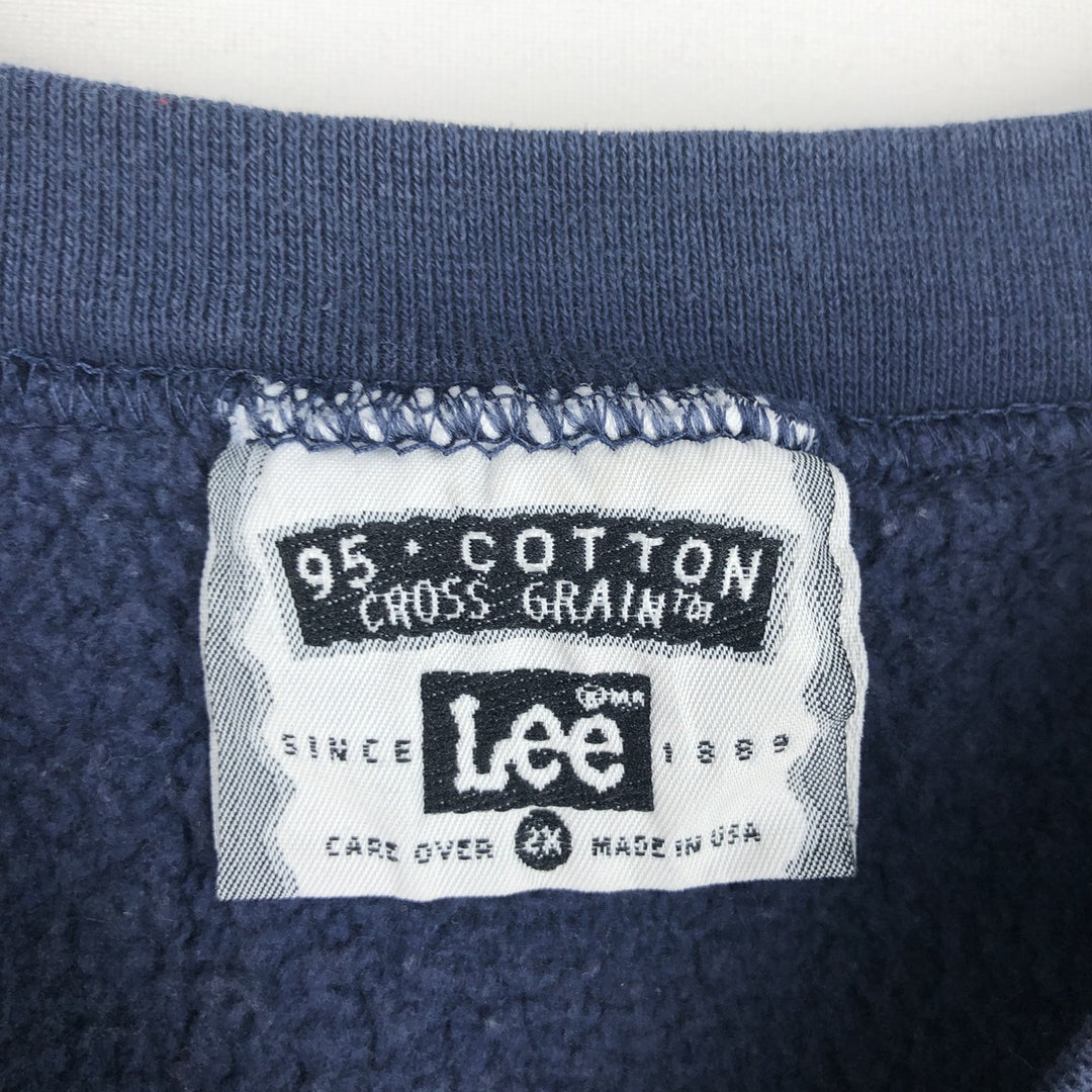 90'S Lee 95 Cotton Triple Print College Sweatshirt, Made in USA, Men's XXL equivalent, Vintage cotton navy blue type Vintage Second Hand