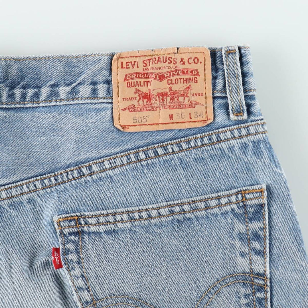 Levi's 505 REGULAR FIT tapered denim pants for men, size w36 cotton blue type Vintage Second Hand