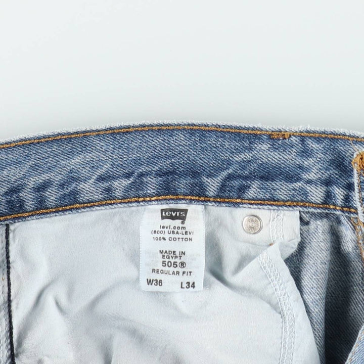Levi's 505 REGULAR FIT tapered denim pants for men, size w36 cotton blue type Vintage Second Hand