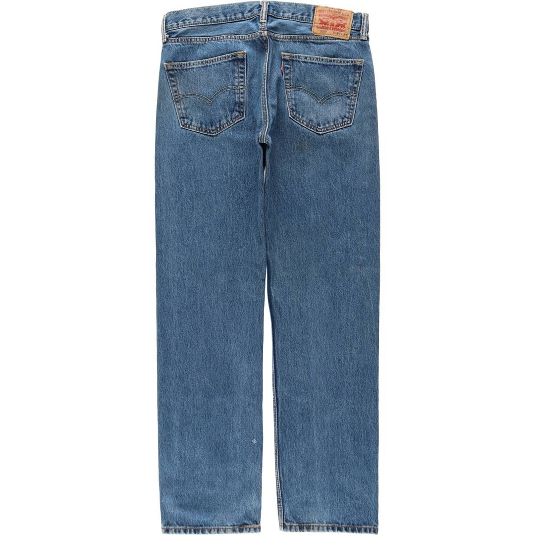 Levi's 505 tapered denim pants for men, size W34 cotton blue type Vintage Second Hand