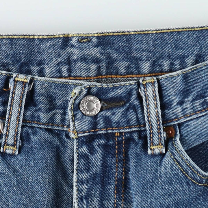 Levi's 505 tapered denim pants for men, size W34 cotton blue type Vintage Second Hand