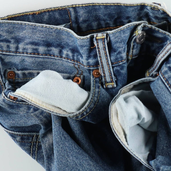Levi's 505 tapered denim pants for men, size W34 cotton blue type Vintage Second Hand