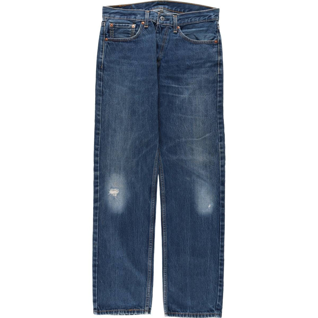 Levi's 505 tapered denim pants for men, equivalent to w32 cotton blue type Vintage Second Hand