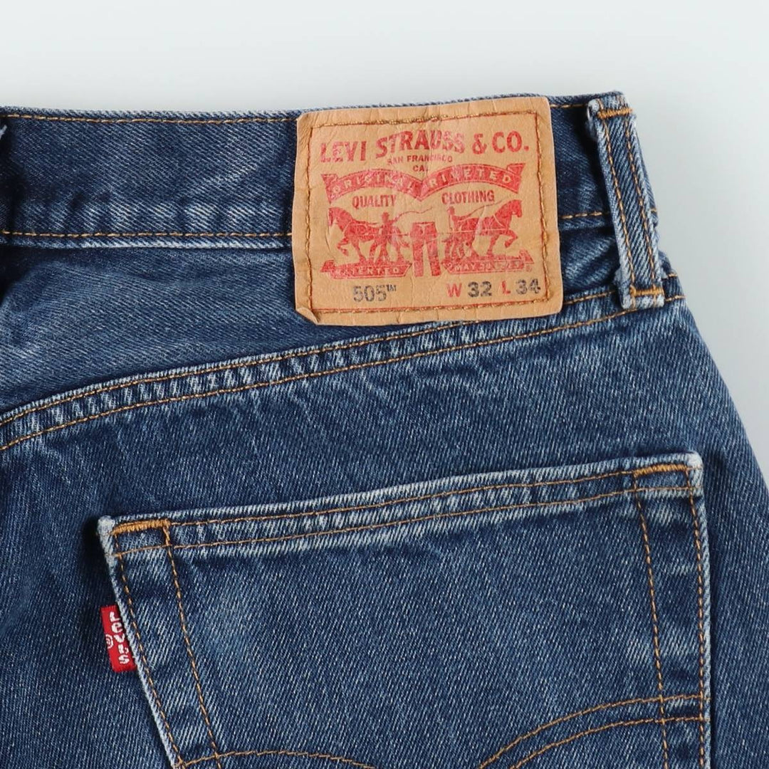 Levi's 505 tapered denim pants for men, equivalent to w32 cotton blue type Vintage Second Hand