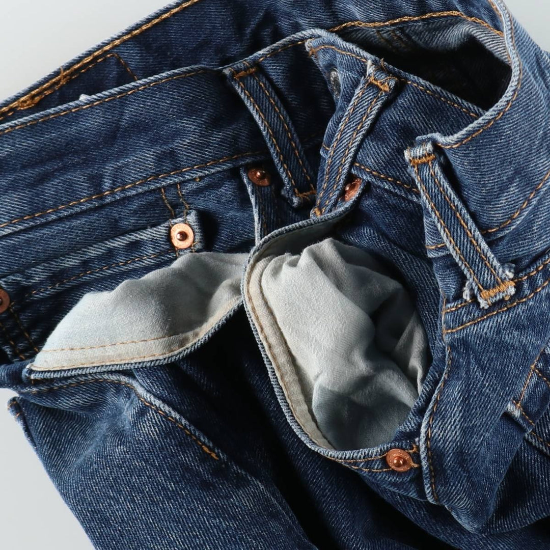 Levi's 505 tapered denim pants for men, equivalent to w32 cotton blue type Vintage Second Hand