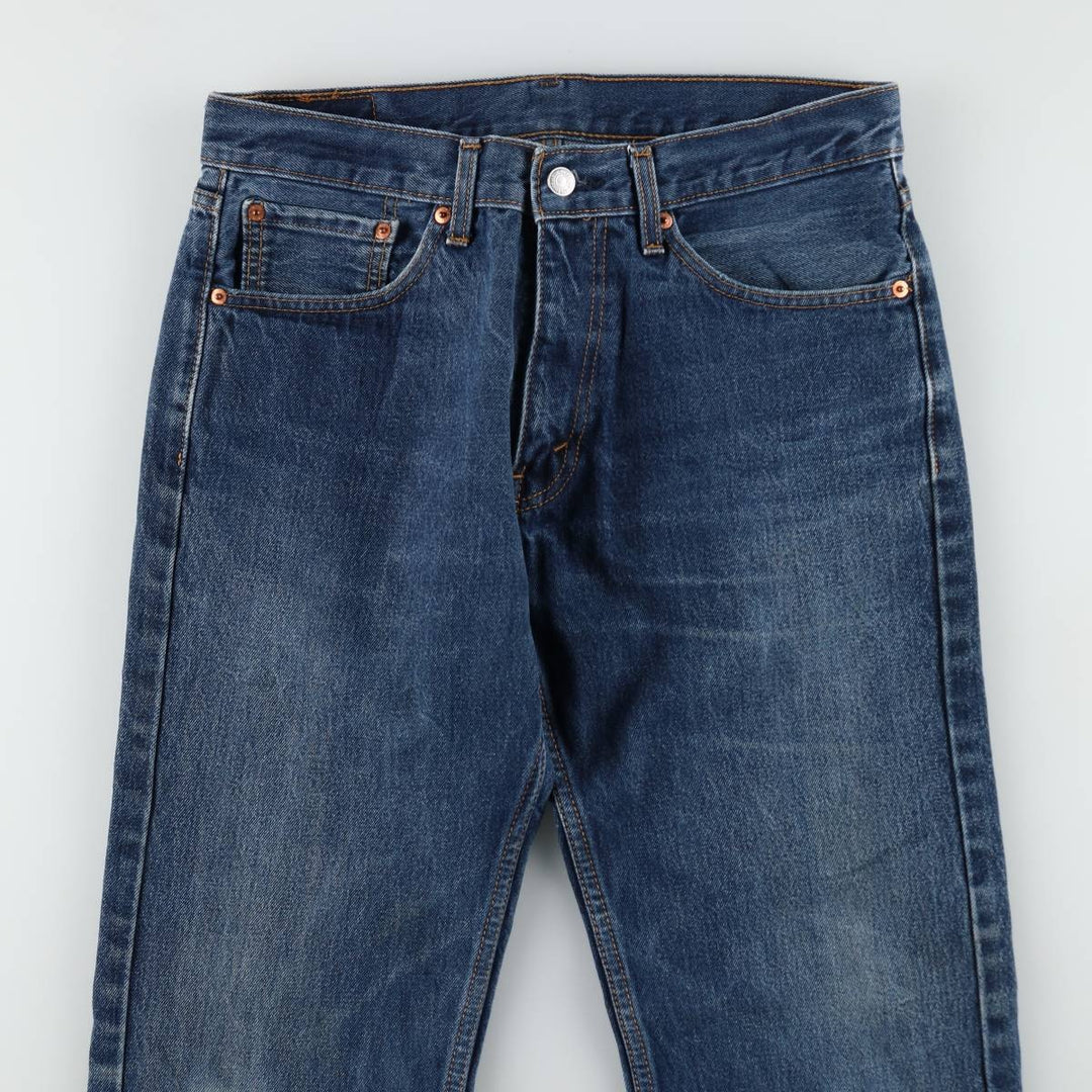 Levi's 505 tapered denim pants for men, equivalent to w32 cotton blue type Vintage Second Hand