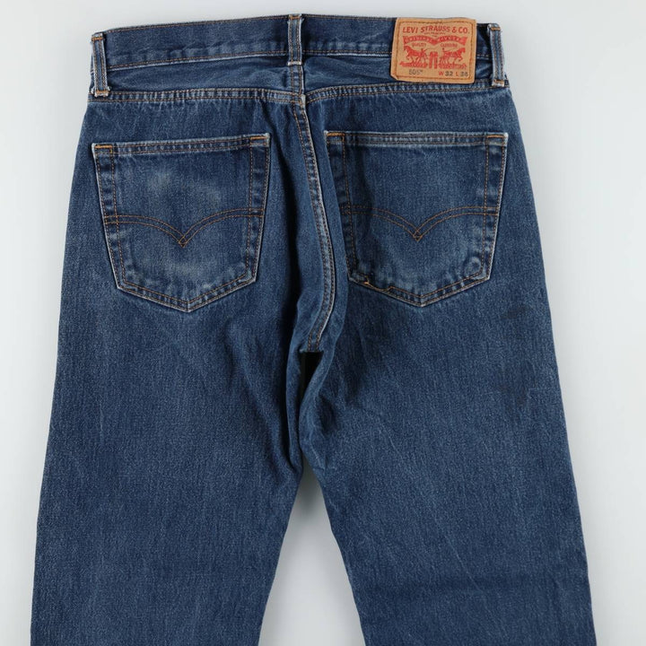 Levi's 505 tapered denim pants for men, equivalent to w32 cotton blue type Vintage Second Hand