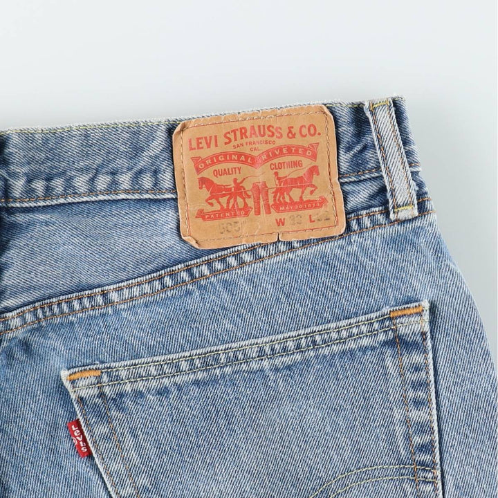 Levi's 505 tapered denim pants for men, size W33 cotton blue type Vintage Second Hand