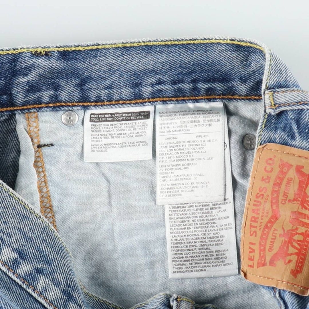 Levi's 505 tapered denim pants for men, size W33 cotton blue type Vintage Second Hand
