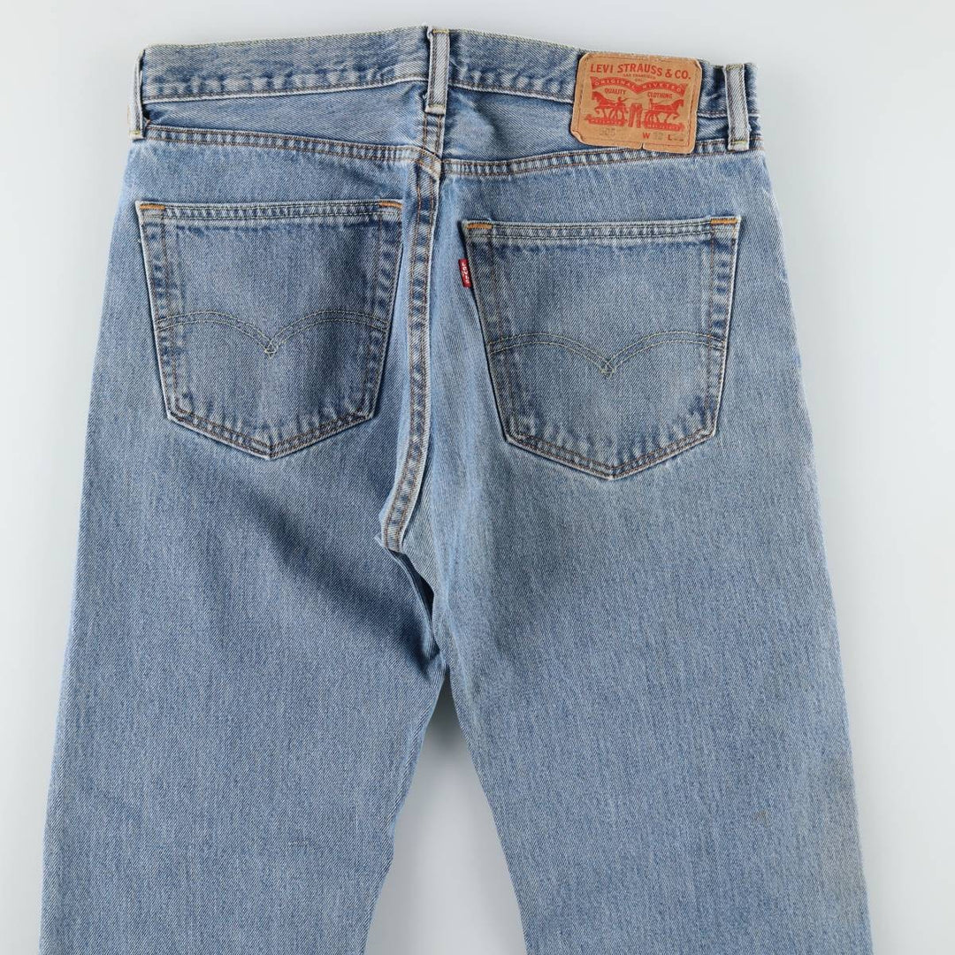 Levi's 505 tapered denim pants for men, size W33 cotton blue type Vintage Second Hand